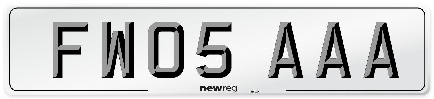 FW05 AAA Number Plate from New Reg